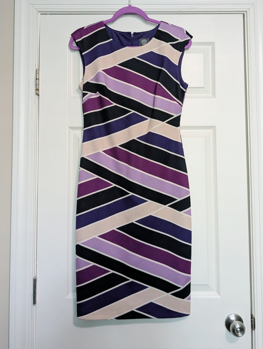 Vince Camuto purple, tan, & black dress